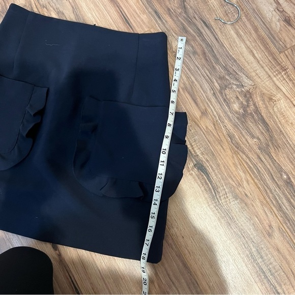 Sandro Frill-pocket Stretch-woven Skirt In Deep Navy - Picture 8 of 13